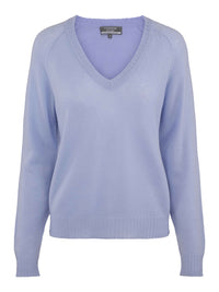 V-Neck Cashmere Sweater – Light Blue