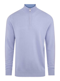 Cashmere Zip Sweater – Light Blue